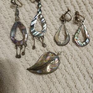 Antique Sterling Silver Taxco Earrings Set